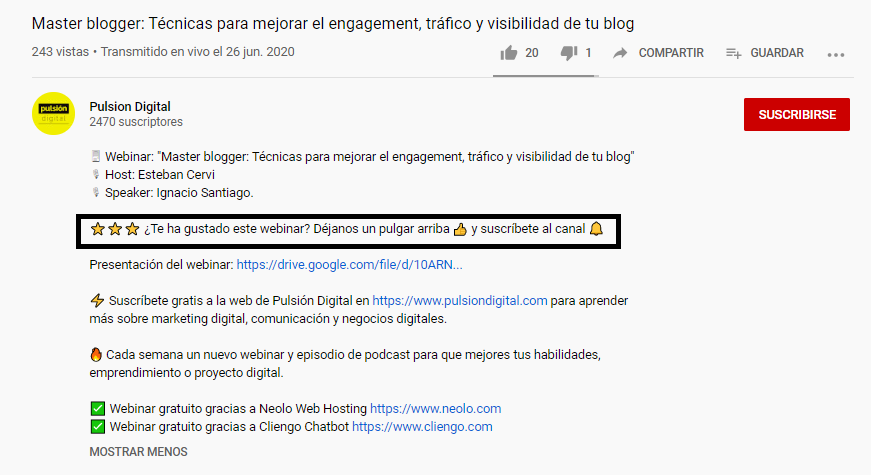 Cómo hacer las descripciones de YouTube Tips y ejemplos Neolo Blog